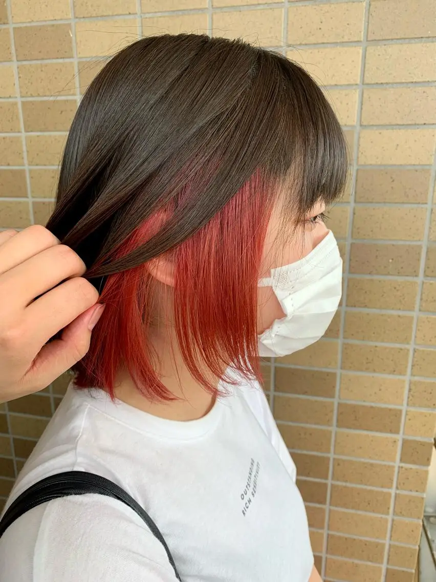 ミディアム カラー インナーカラー ヘアカラー stylist 静音「LEON」のヘアスタイル