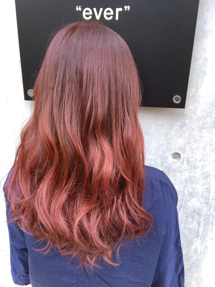 ロング カラー パーマ レッドカラー ✨髪質改善縮毛矯正✨ 宇田川修平のヘアスタイル
