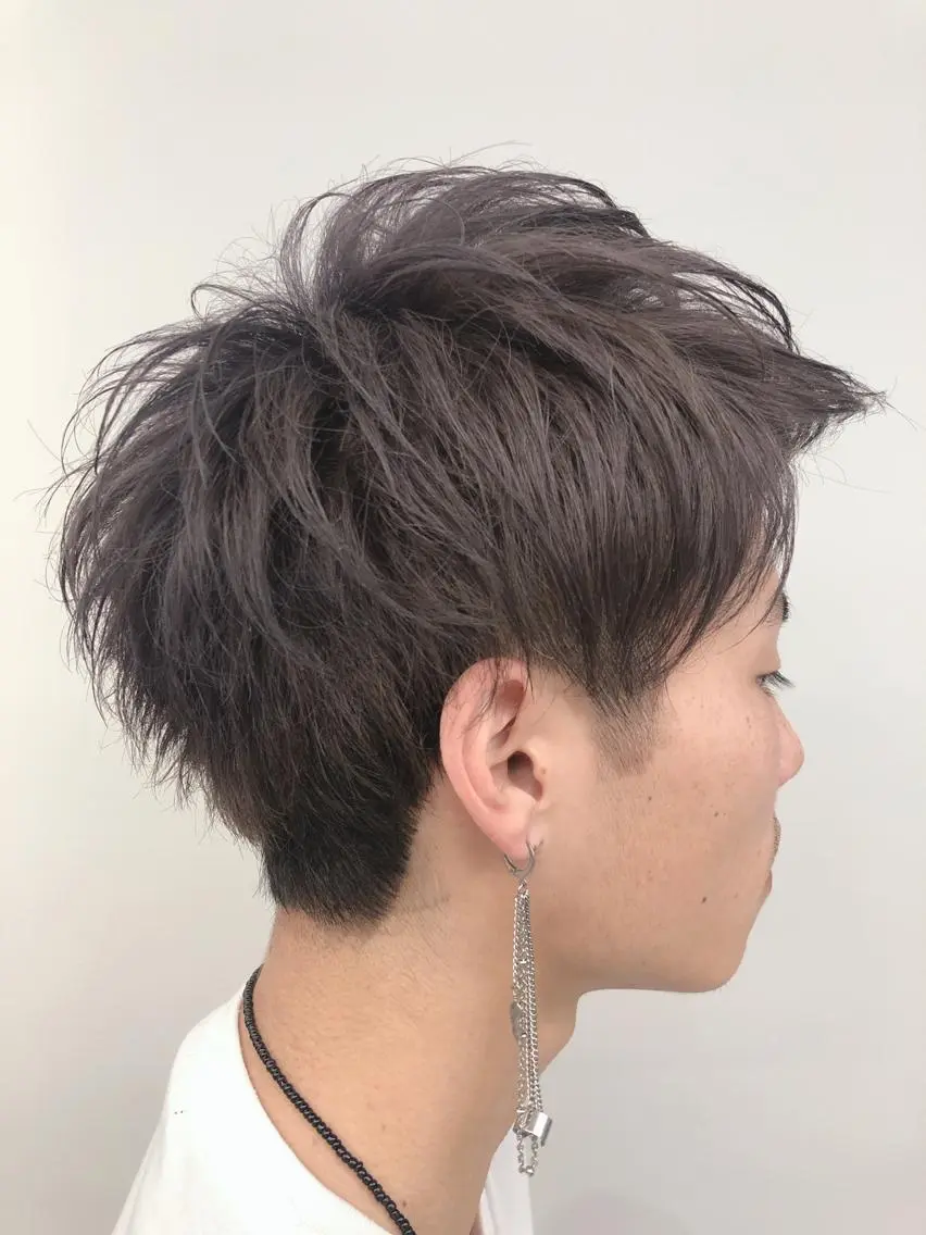 ショート カラー メンズ メンズブリーチ ブリーチ ラベンダーカラー ラベンダーグレー 代表 YUKI ☆のヘアスタイル