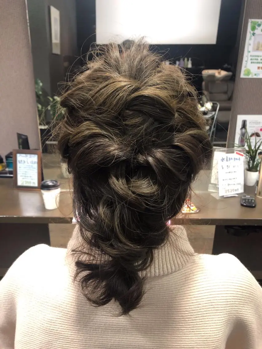 セミロング ヘアアレンジ ヘアセット pep natsumiのヘアスタイル