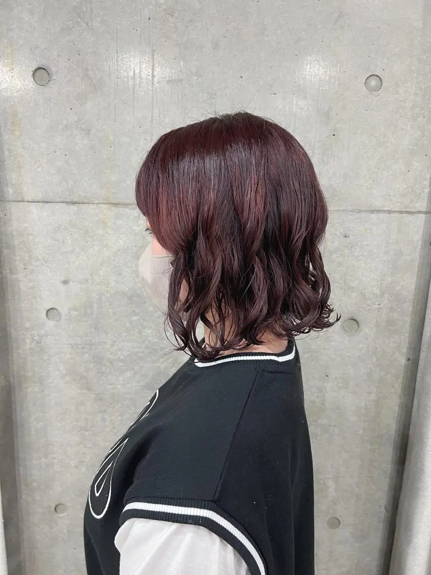 ショート パーマ カット ヘアカラー パーマ ボブパーマコテ巻き風 パーマNo1深江秀平のヘアスタイル