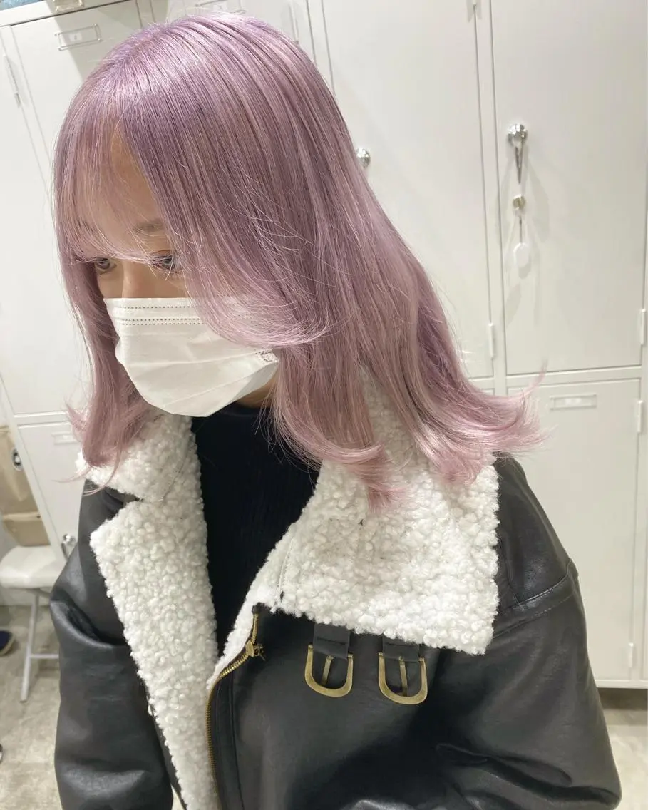 ミディアム カラー ヘアアレンジ 切りっぱなしボブ アッシュ アッシュグレー ベージュカラー 黒髪 ササキカズマ〻透明感 〻色落ち〻赤み消しのヘアスタイル