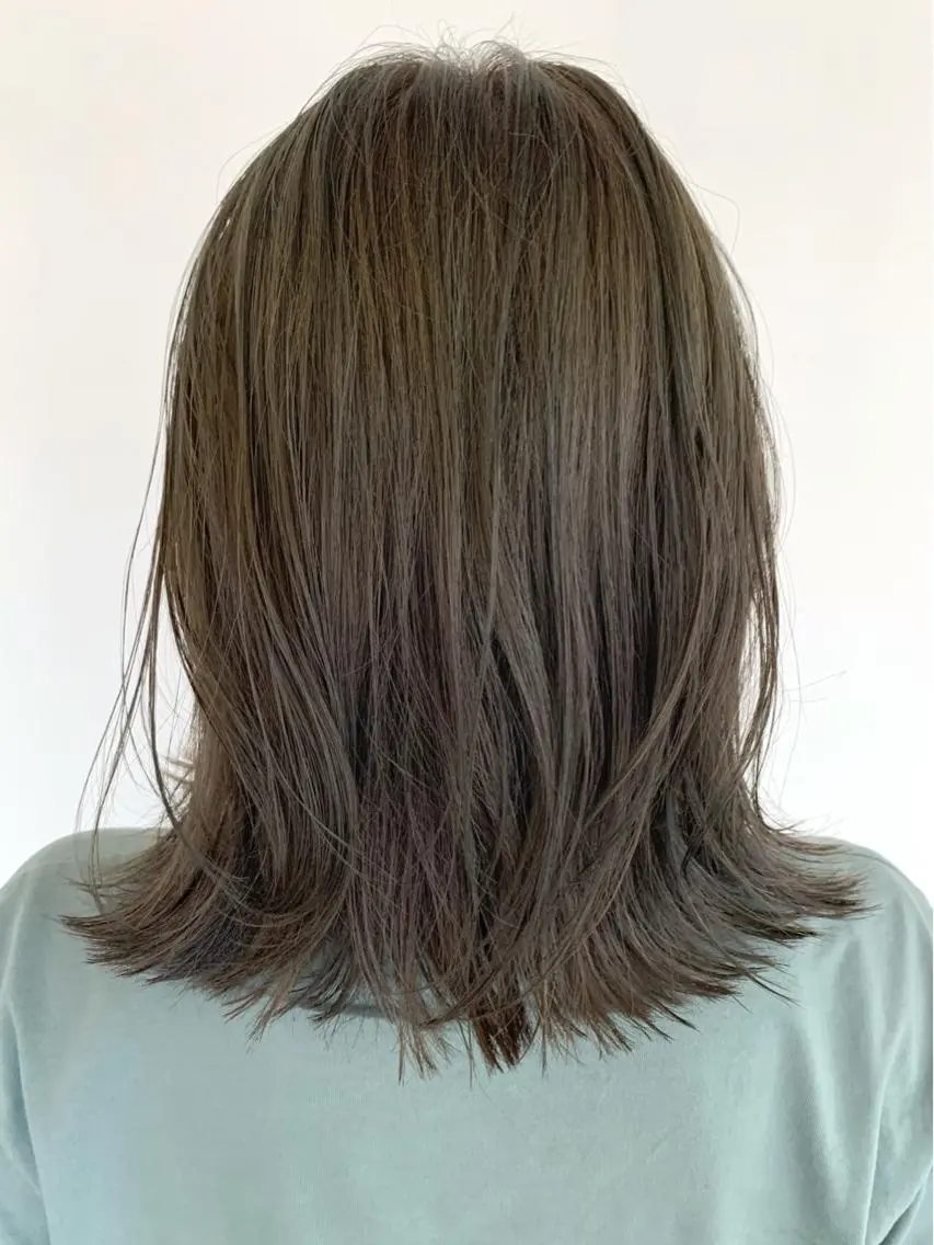 ミディアム ヘアカラー フリーランス 美容師 cayocoのヘアスタイル