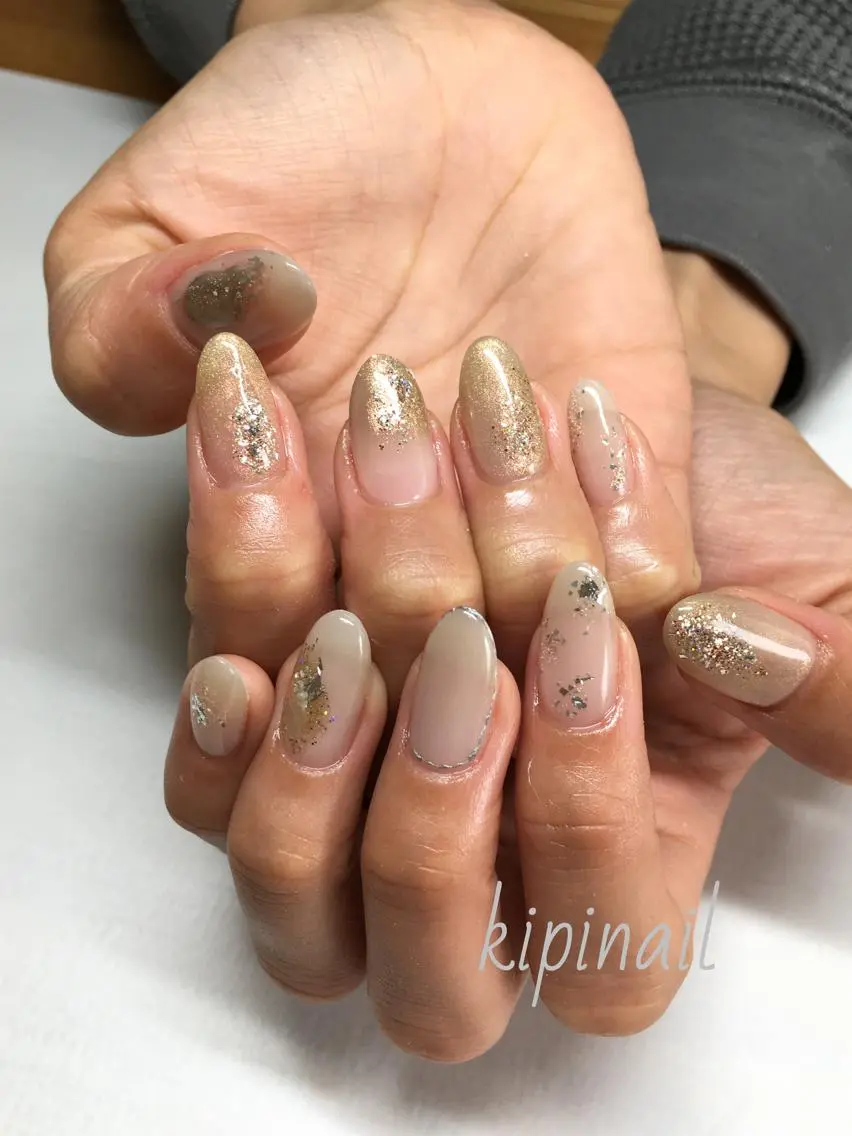 ネイル アートネイル 持ち込み ニュアンスネイル ハンドネイル kipinail 川﨑えりかのネイルデザイン