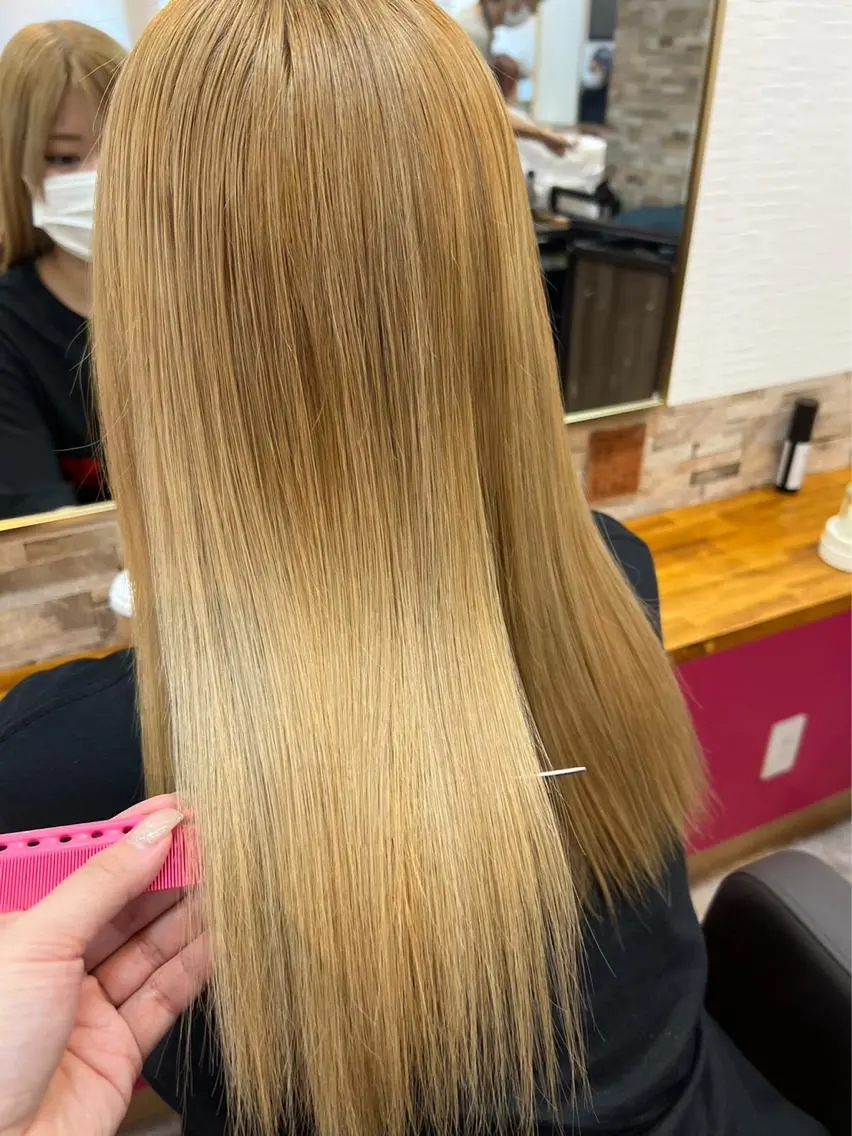 ロング カラー ヘアカラー&縮毛矯正 STAR☆RIVERのヘアスタイル