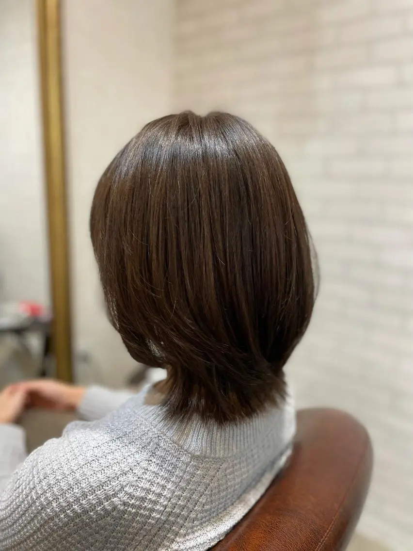 ミディアム カット ヘアカラー トリートメント Lusso店長 千崎慎介のヘアスタイル