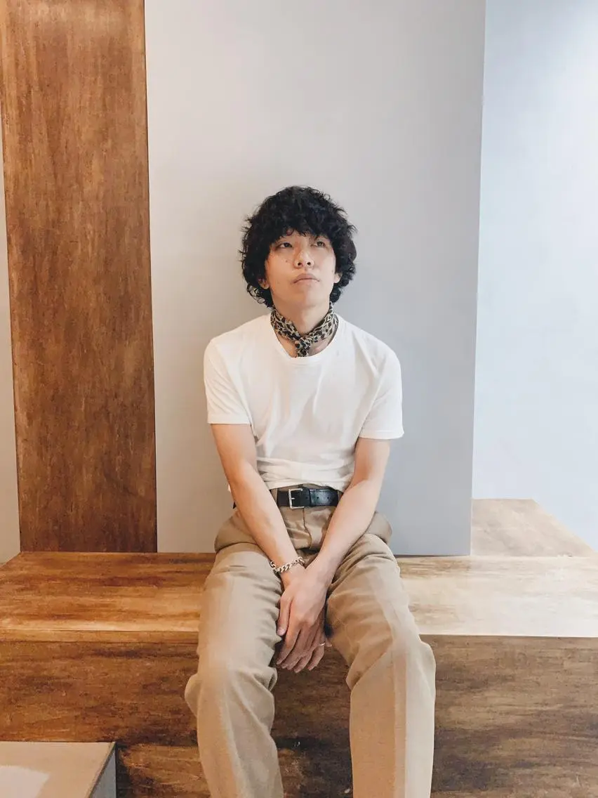 ショート パーマ メンズ カット パーマ ボブパーマコテ巻き風 パーマNo1深江秀平のヘアスタイル