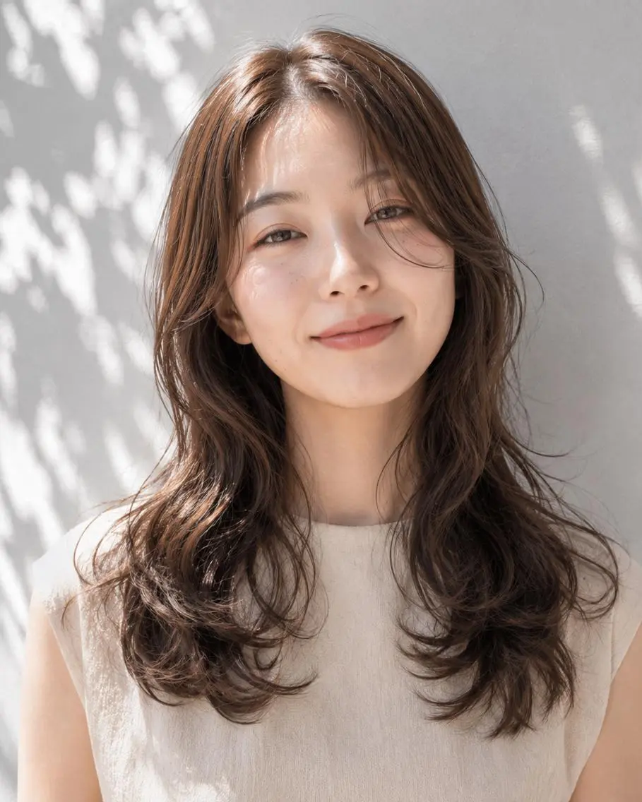 セミロング ブリーチなし透明感 カラー🌷宮部楓奈のヘアスタイル