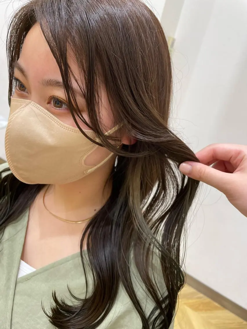 カラー ブラウンカラー オリーブブラウン 櫻間 彩心のヘアスタイル