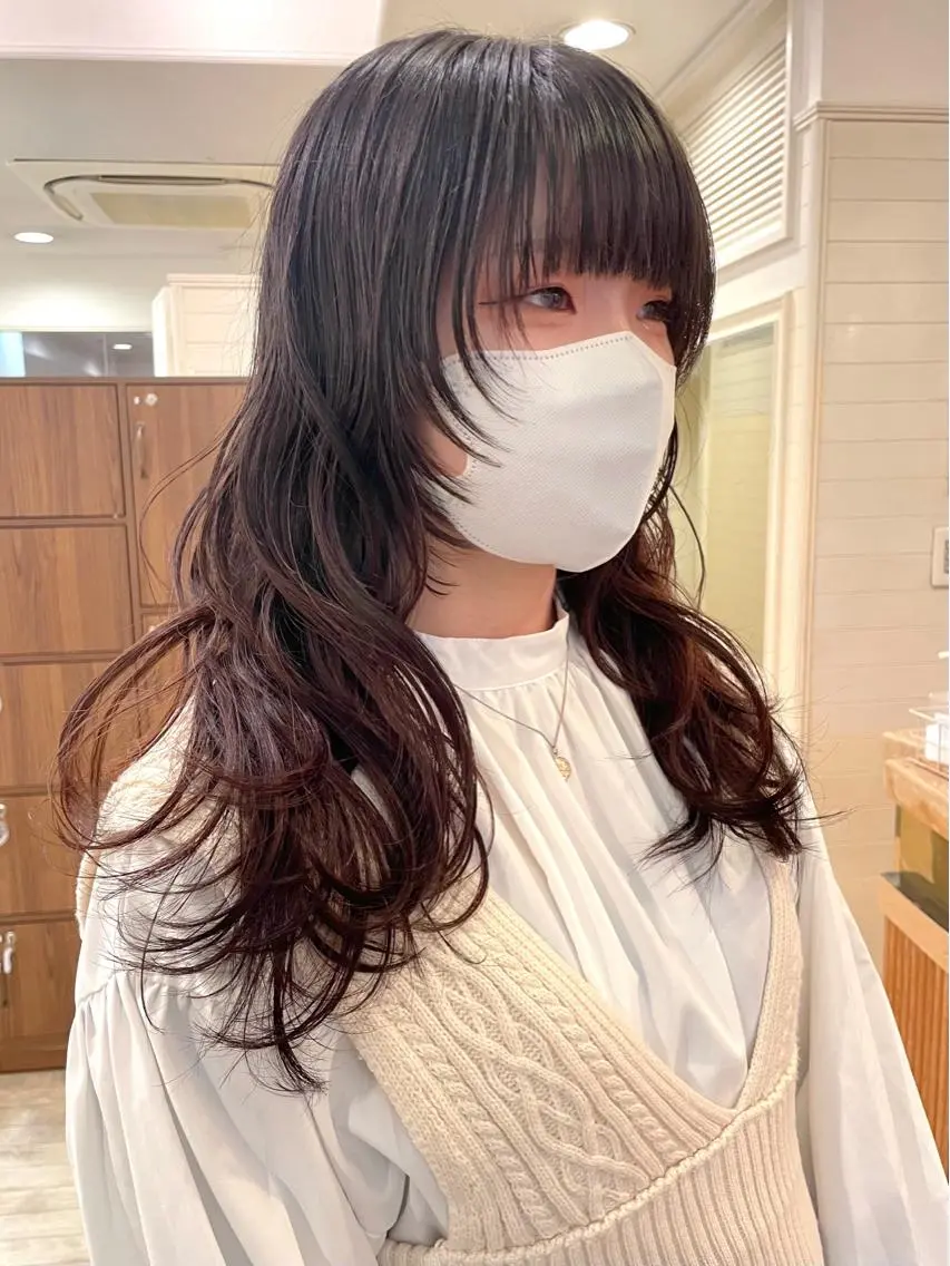 ロング 顔まわりレイヤー レイヤーカット ロング ウルフカット 🐺高椋 海/ウルフ/レイヤーのヘアスタイル