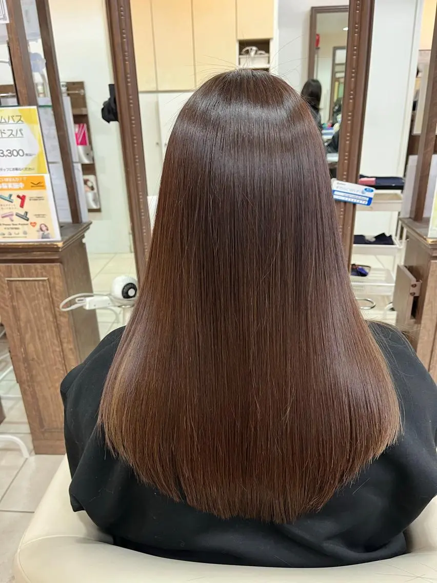 ロング カラー ブリーチ くせ毛 伸ばしかけ 髪質改善 縮毛矯正 カット ヘアカラー 縮毛矯正 トリートメント ✨髪質改善・縮毛矯正 専門美容室マーベルのヘアスタイル