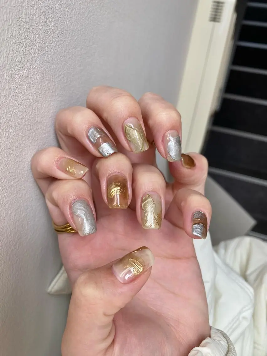 ネイル ニュアンスネイル 春ネイル ハンドネイル 草加ニュアンスネイル 🌚hersのネイルデザイン