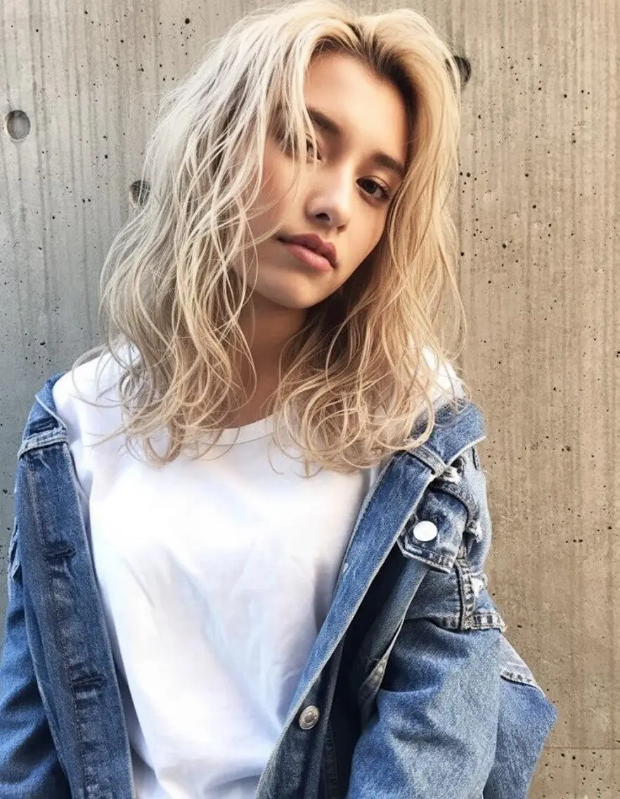 カラー ヘアサロンM新宿 カットカラーブリーチのヘアスタイル