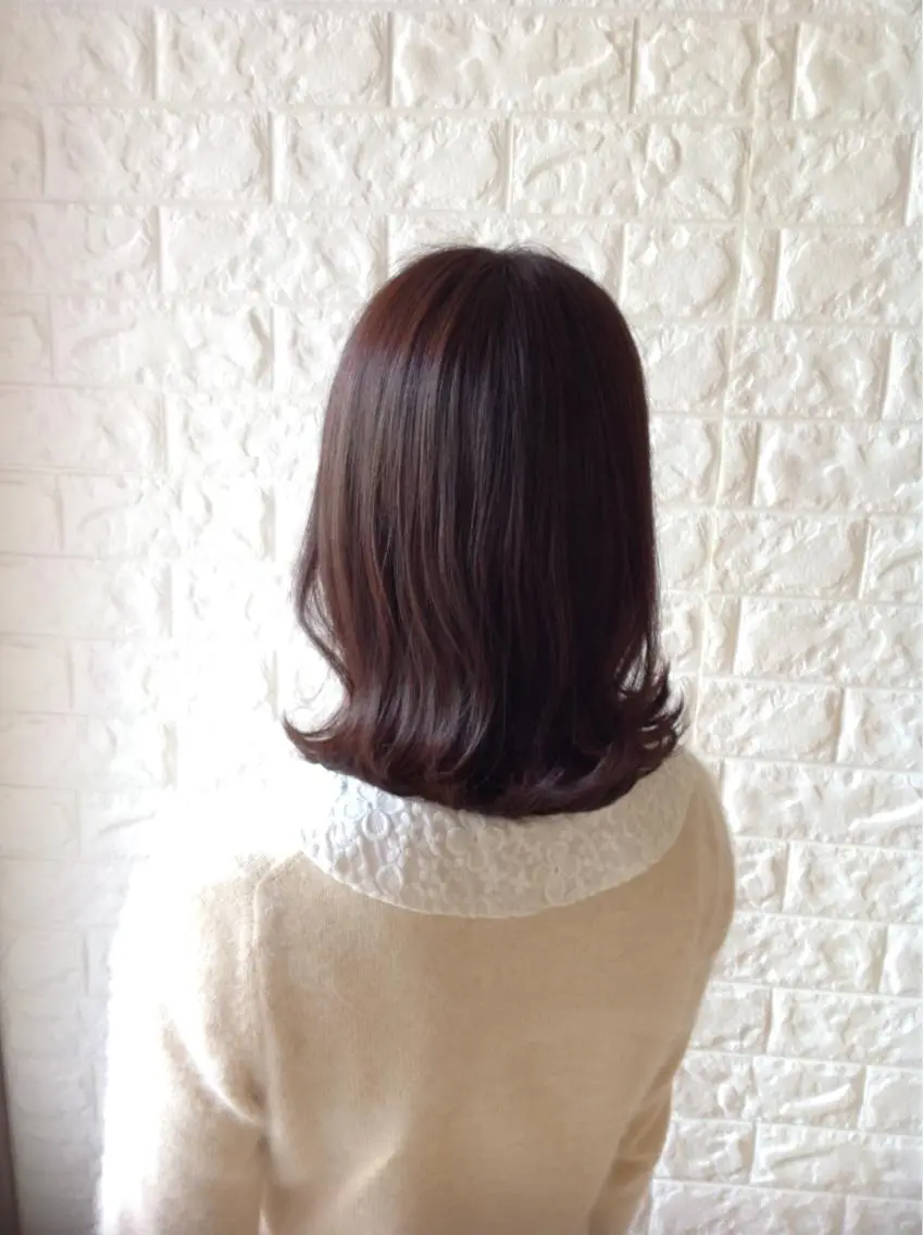 ミディアム 髪質改善縮毛矯正 美容師✂️山崎竜二のヘアスタイル