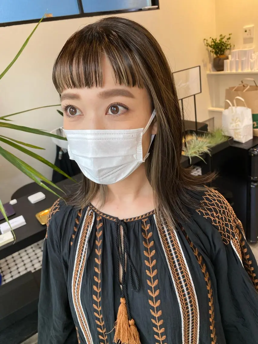 ミディアム カラー ベージュカラー カット ヘアカラー トリートメント 大西 直人のヘアスタイル