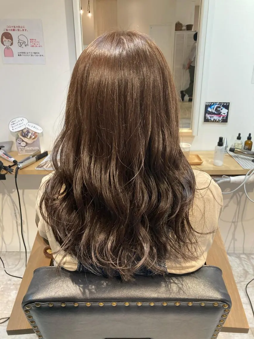 セミロング カラー ブラウンカラー ココアブラウン カット ヘアカラー トリートメント 【女性指名No.1】 西口直子のヘアスタイル