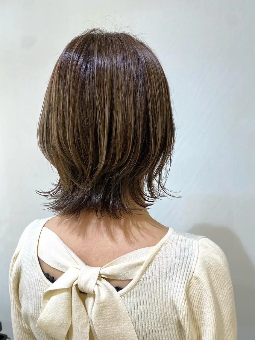 ミディアム カラー カット 🩵波巻き/ツイスパ HARU💎のヘアスタイル