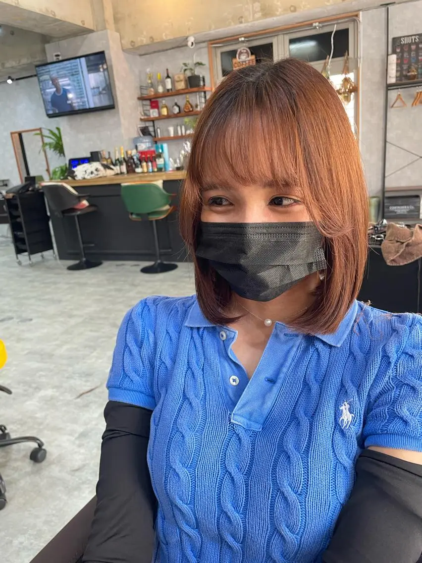 ショート アッシュ 韓国風カラー ボブ ハイライト 韓国風ヘア andKおもろまち店 艶ダブルカラー✨のヘアスタイル
