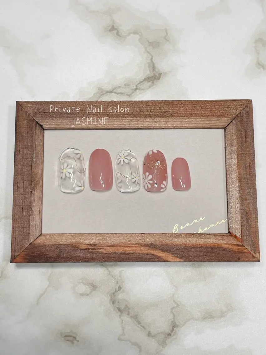 ネイル フラワーネイル ピンク ハンドネイル Nail salon JASMINEのネイルデザイン