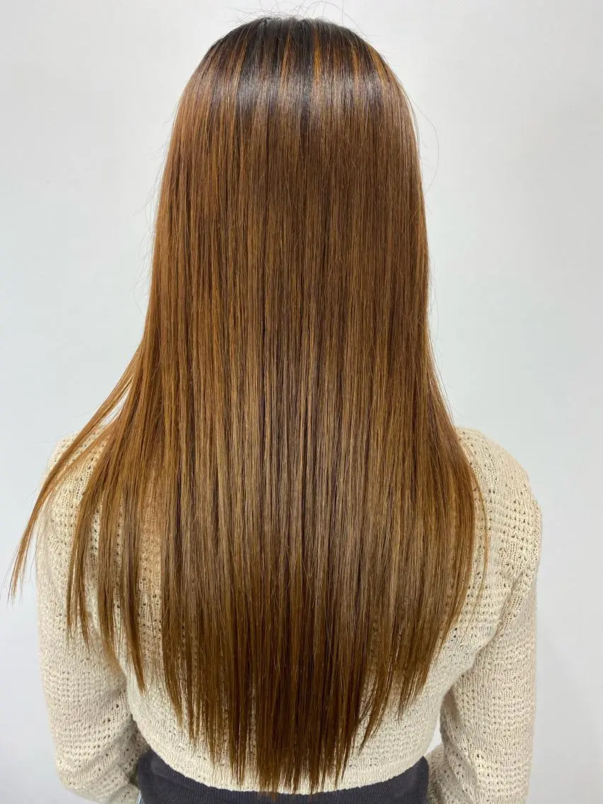 ロング 縮毛矯正 カット ヘアカラー トリートメント 【乾かすだけで革命】 早矢仕正志のヘアスタイル