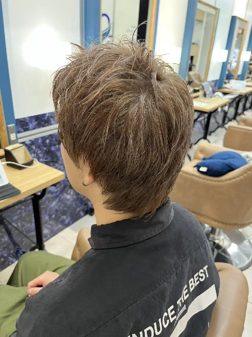 ショート カラー メンズ メンズブリーチ ベージュカラー ブリーチ 透明感カラー ミルクティーベージュ 🌟あかり🌟 #Sign hairのヘアスタイル