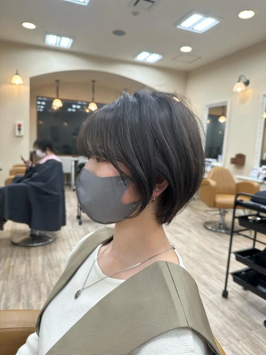 ショート カラー パーマ ブリーチ ケアブリーチ ダブルカラー ハイライトカラー ハイライト KAKKY/ショート レイヤー/千種/池下のヘアスタイル