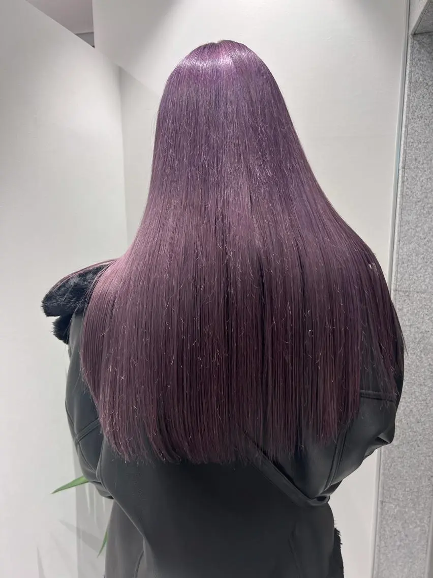 ロング カラー ヘアアレンジ 名古屋ムラ修正 ハイトーンのヘアスタイル