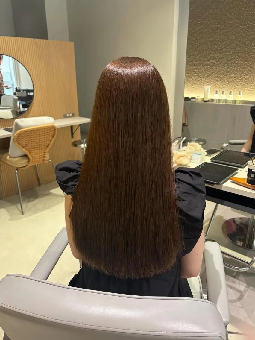 ロング カラー ベージュカラー 透明感カラー ミント ミントベージュ 髪質改善 しげ ゆりか/透明感 カラー/顔周りカットのヘアスタイル