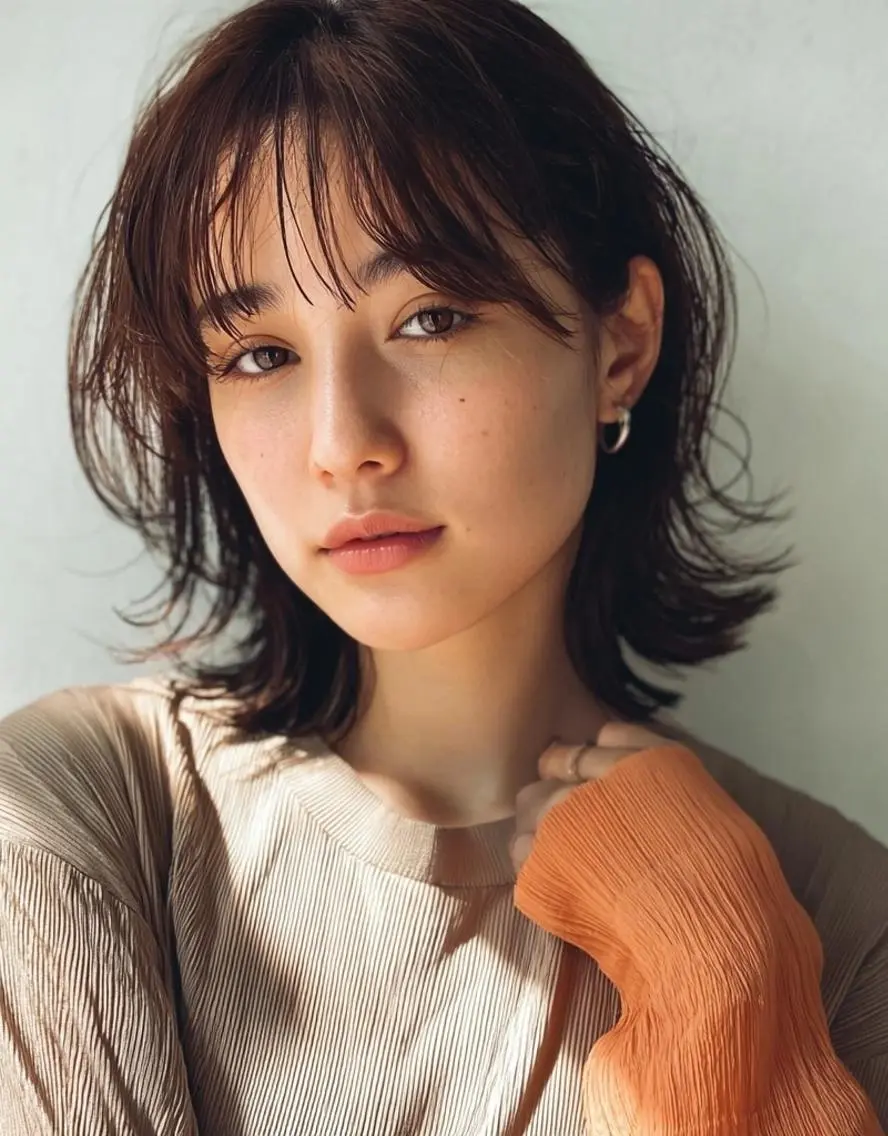 ミディアム カラー デザインカラー✨ 透明感カラー菊地真保のヘアスタイル
