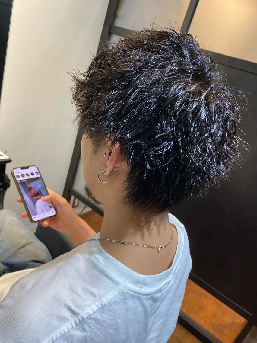 メンズ カット パーマ 田村 良生のヘアスタイル