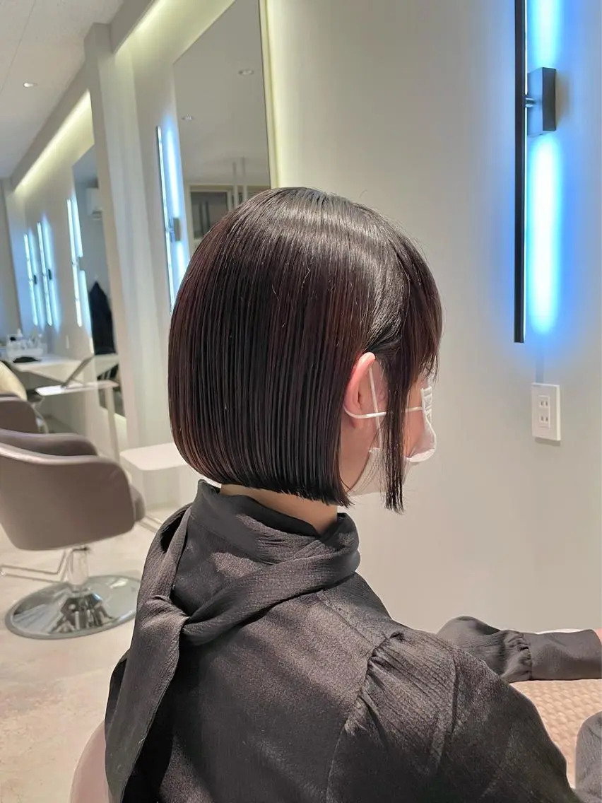 ショート パーマ ボブ 縮毛矯正 中村 研介のヘアスタイル