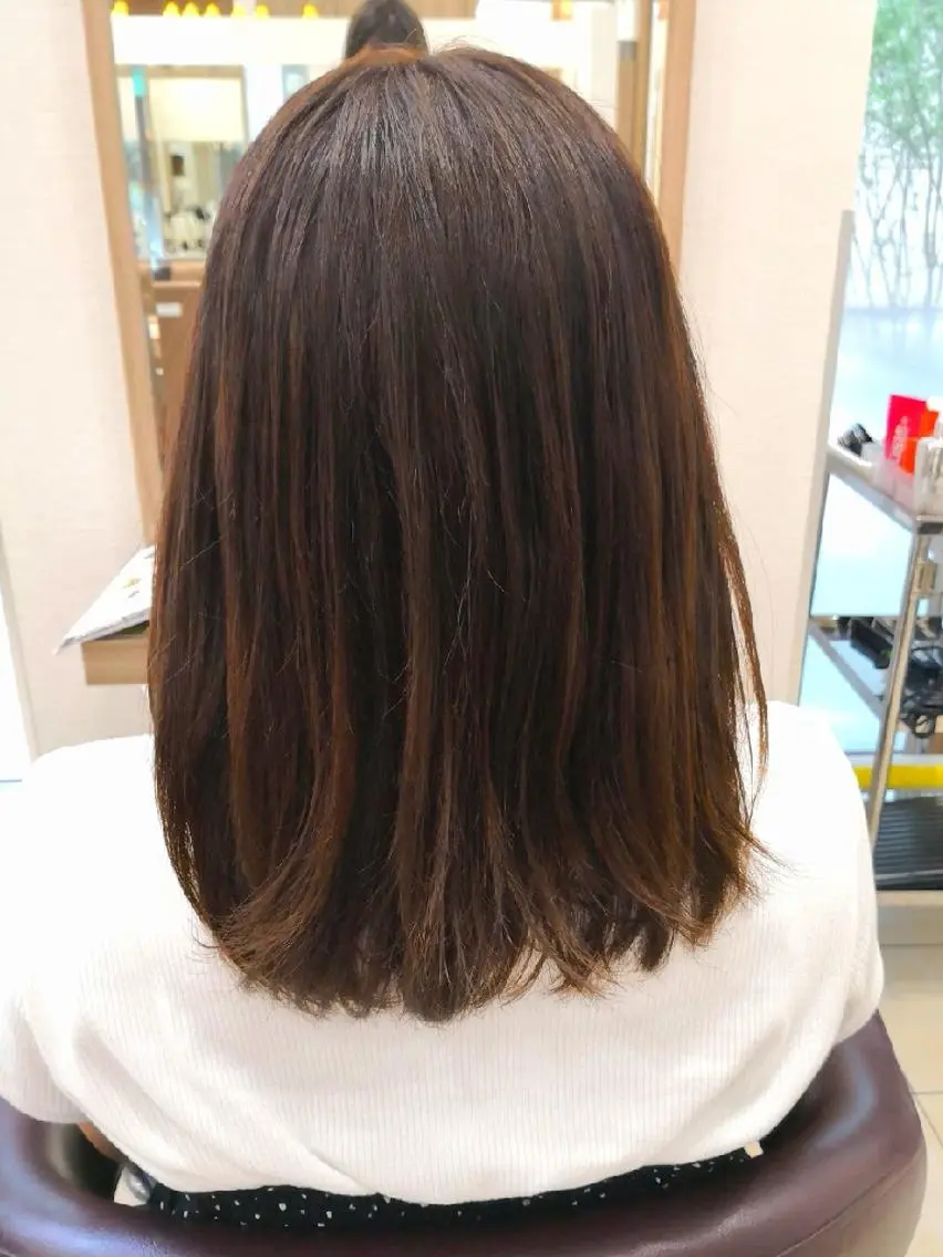 ミディアム ピンクブラウン 🩶ハイライトカラー 🩶ASH西葛西鈴木のヘアスタイル