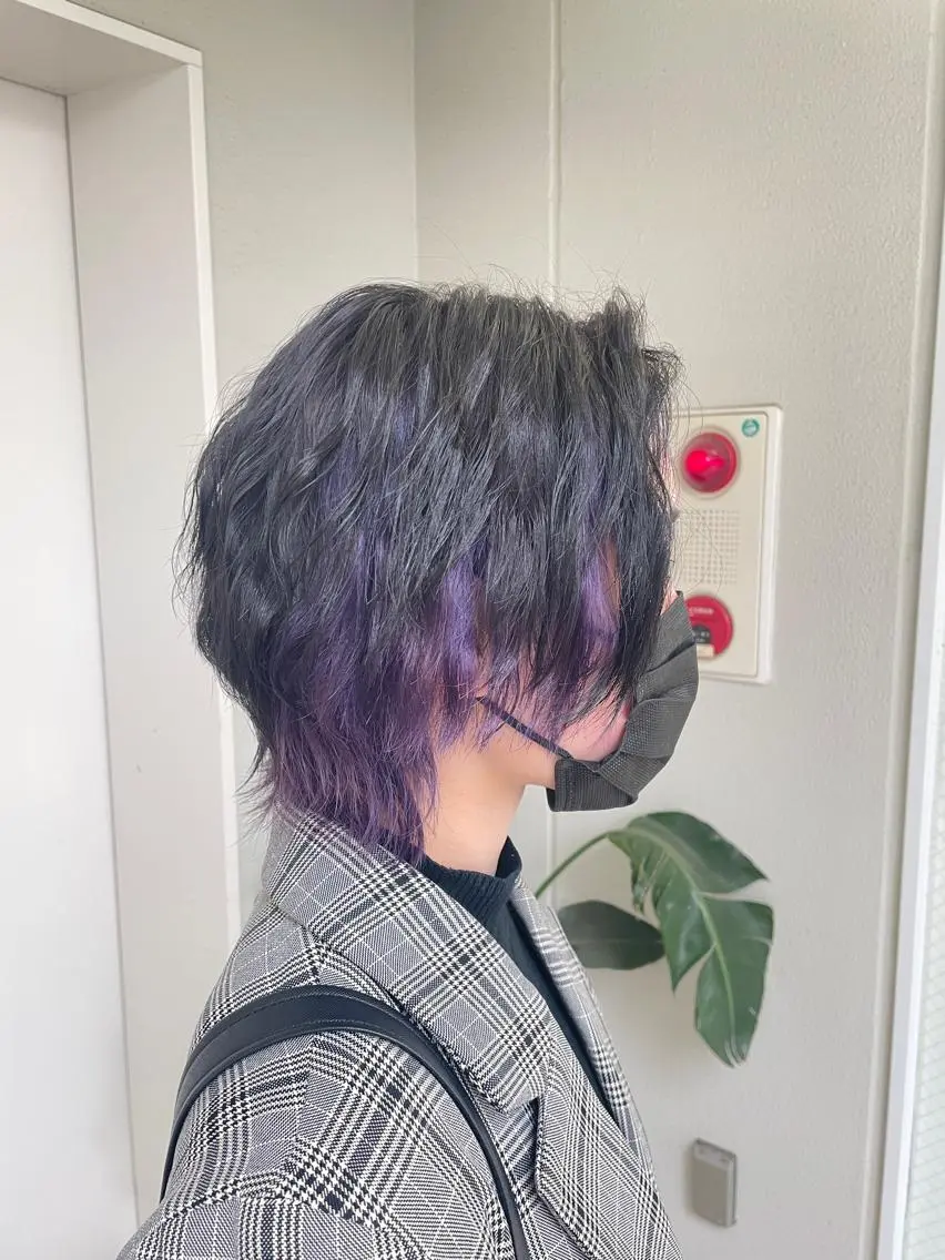 ショート カラー ヘアアレンジ ラベンダーカラー ヘアカラー トリートメント ヘッドスパ ヘアセット 艶髪✨寒色カラー✨ 翁長孝輔のヘアスタイル
