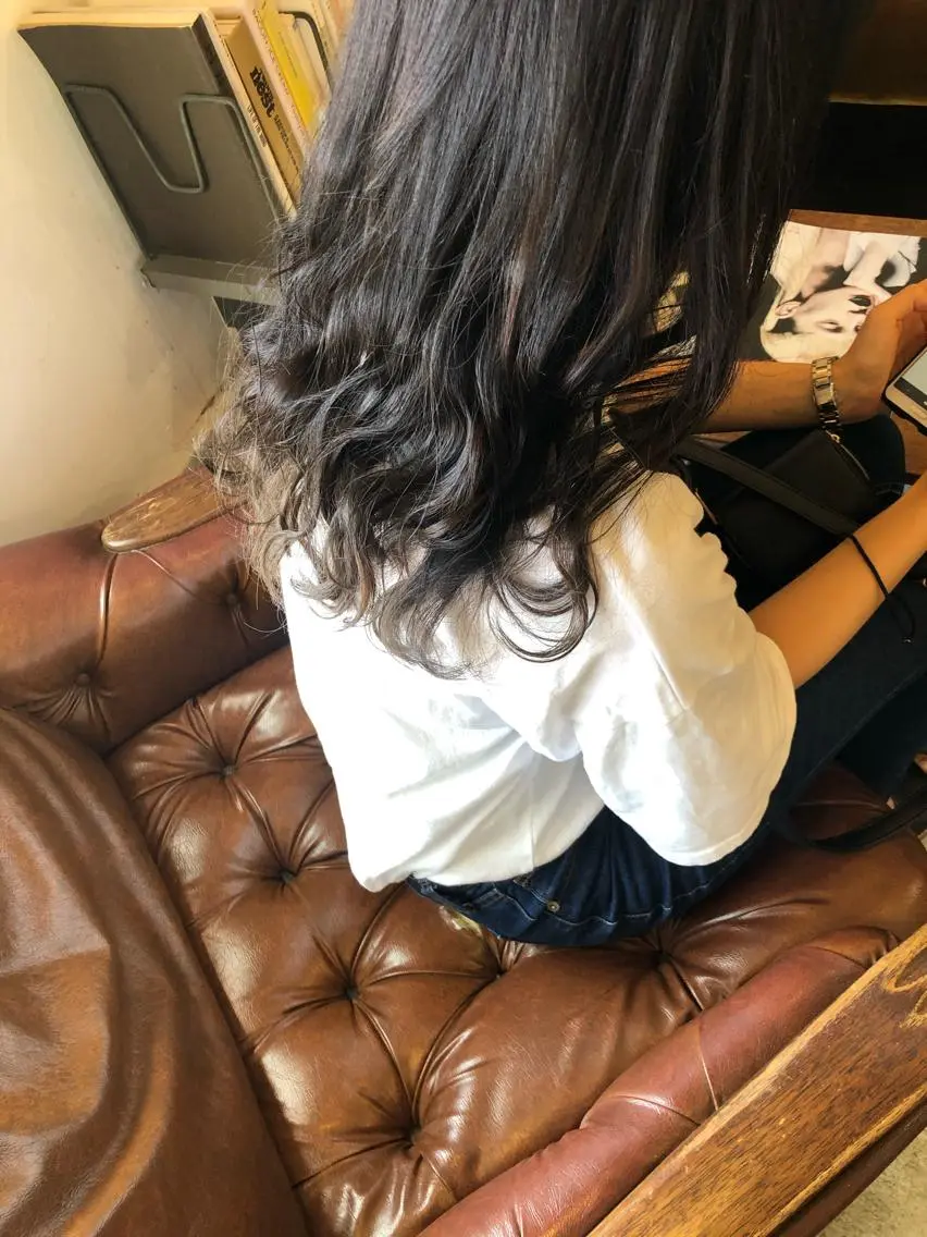 ロング カラー パーマ カット ヘアカラー デザインカット🎨 ボブ🫟おざきのヘアスタイル