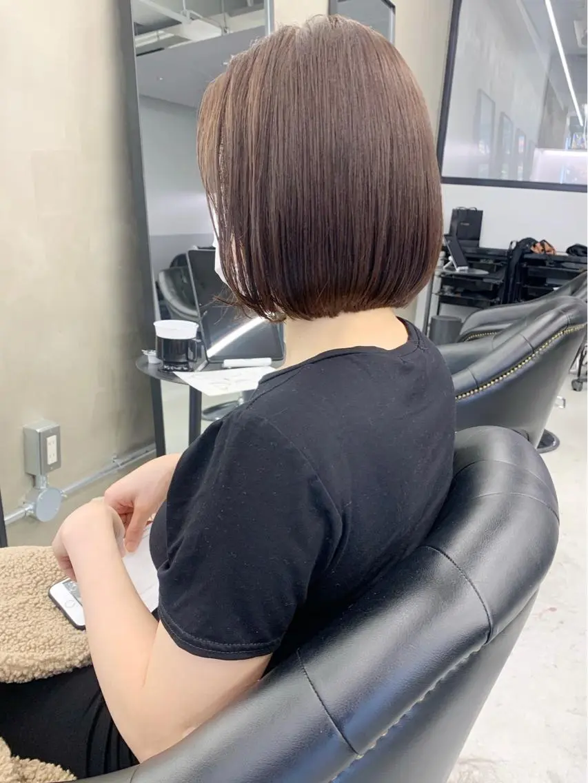 ショート カラー ブリーチ グレージュ ブリーチなしカラー ピンクカラー ボブ kimika🥑 メンズ/髪質改善のその他イメージ