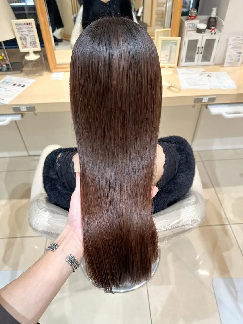 ロング カット 縮毛矯正 トリートメント 美髪⭐︎髪質改善 井上 康司のヘアスタイル