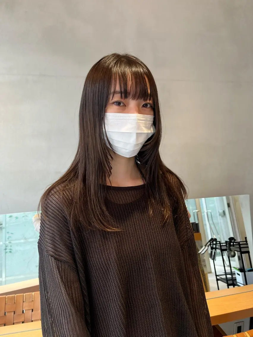 セミロング カット ヘアカラー トリートメント 縮毛矯正ボブ&顔まわ レイヤー♡TOMOEのヘアスタイル