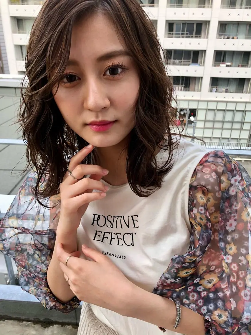ミディアム 外ハネヘア hair terra ce M奈良店のヘアスタイル