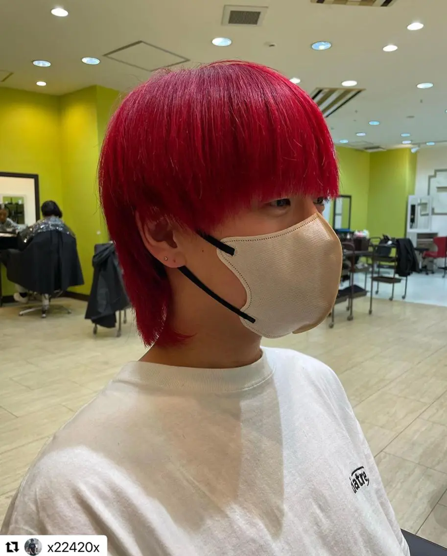 ミディアム カラー メンズ レッドカラー 🩷Eny terrace🩷のヘアスタイル