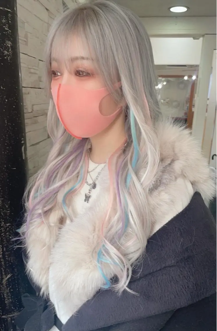 ロング カラー ユニコーンカラー エクステ シシド ユウスケ Aceのヘアスタイル