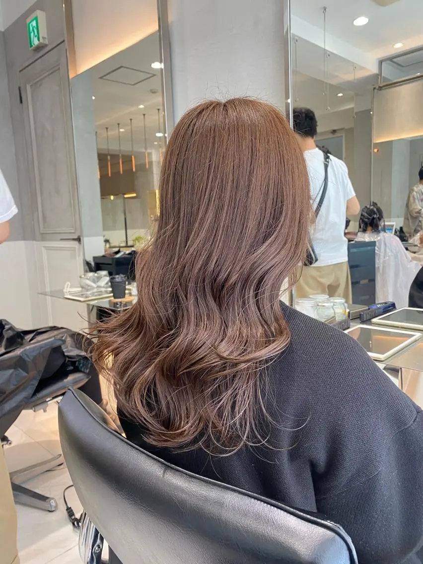 ロング ヘアカラー トリートメント ヘッドスパ ヘアセット オリーブ カラー✨有坂映哉のヘアスタイル