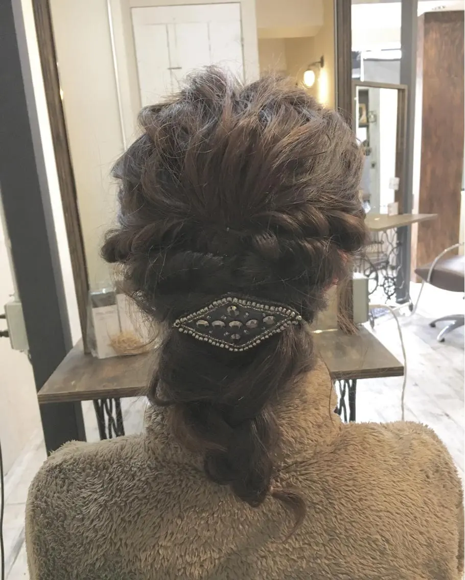 ミディアム カラー ヘアアレンジ LoRE hair 四条河原町　西尾友里のヘアスタイル