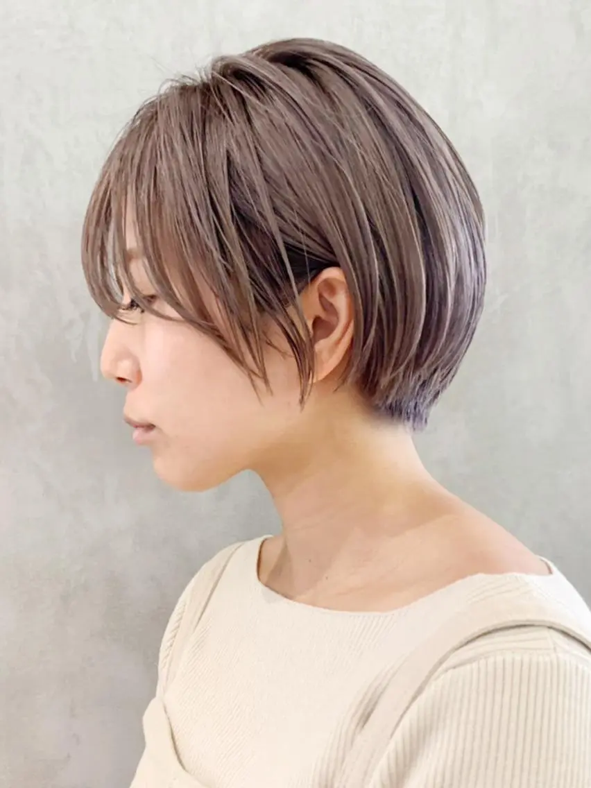 ショート カラー パーマ ヘアアレンジ ラベンダーカラー ラベンダーグレー ITbyALBUM 中野店のヘアスタイル
