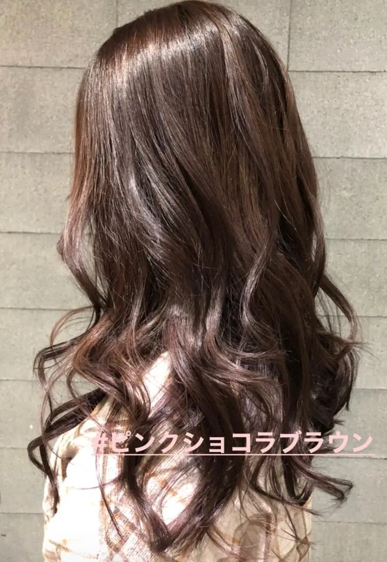 ロング カラー 透明感カラー ピンクカラー くまがい みゆ【edge.】のヘアスタイル