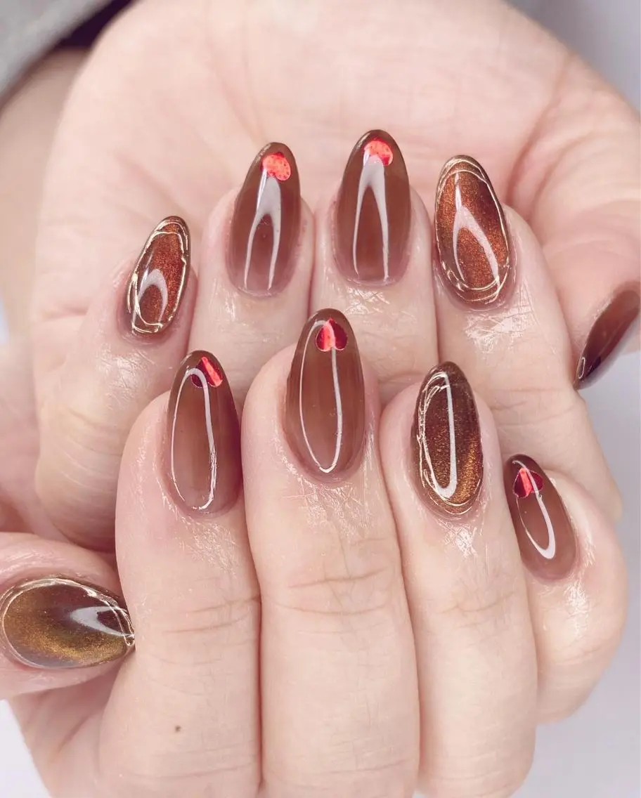 ネイル アートネイル フレンチネイル ハート キラキラネイル ラメ(グリッター) Nail Salon ertiのネイルデザイン