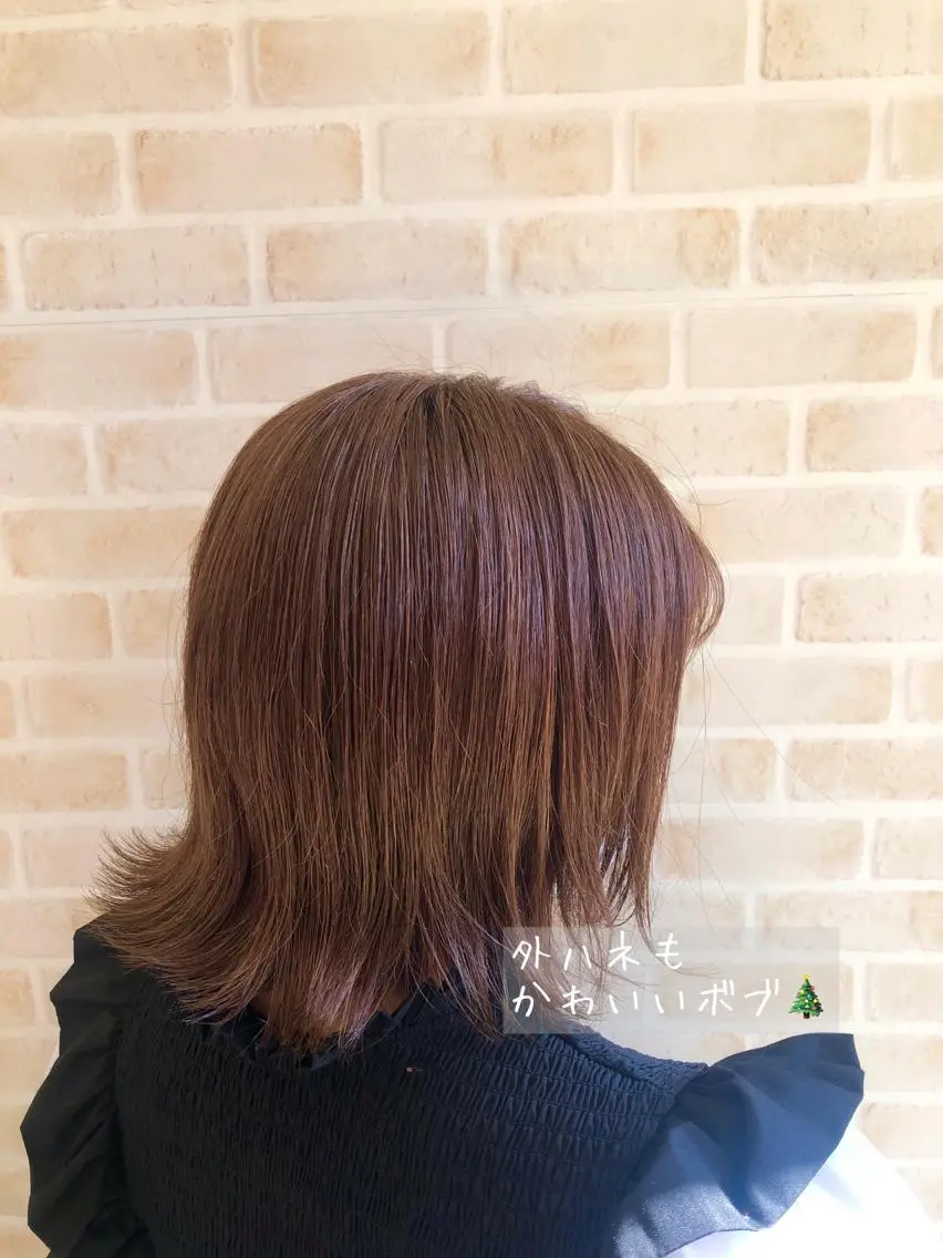 ショート カラー ボブ 外ハネヘア カット ヘアカラー 東中野🥇美容室 FLOW東中野店のヘアスタイル