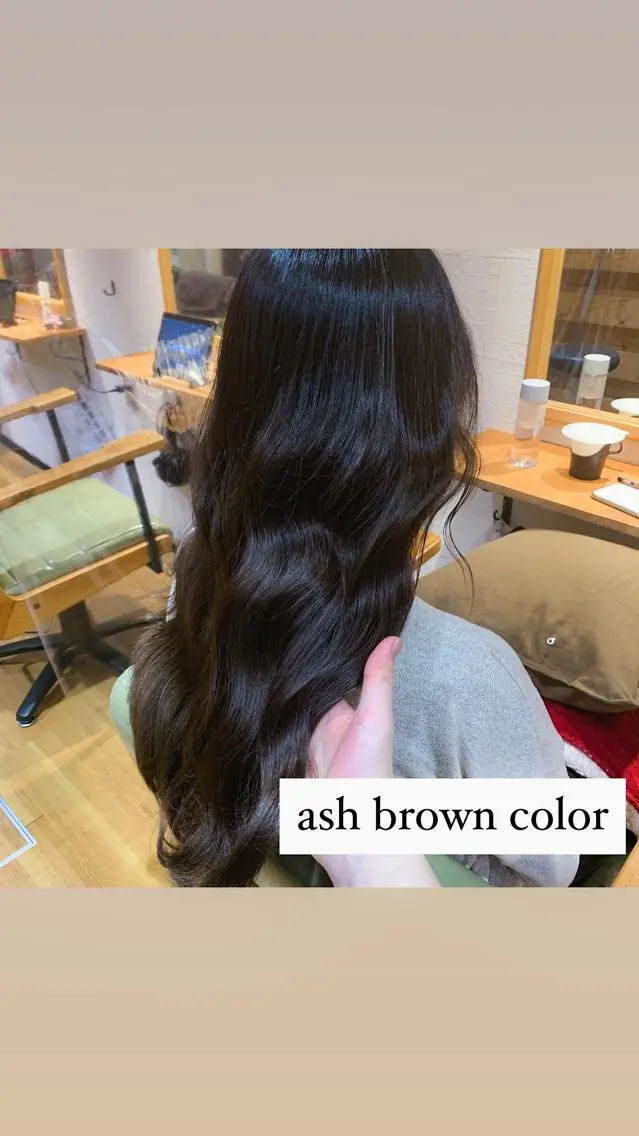ロング カラー アッシュ アッシュブラウン ブラウンカラー little 小濱彰太のヘアスタイル