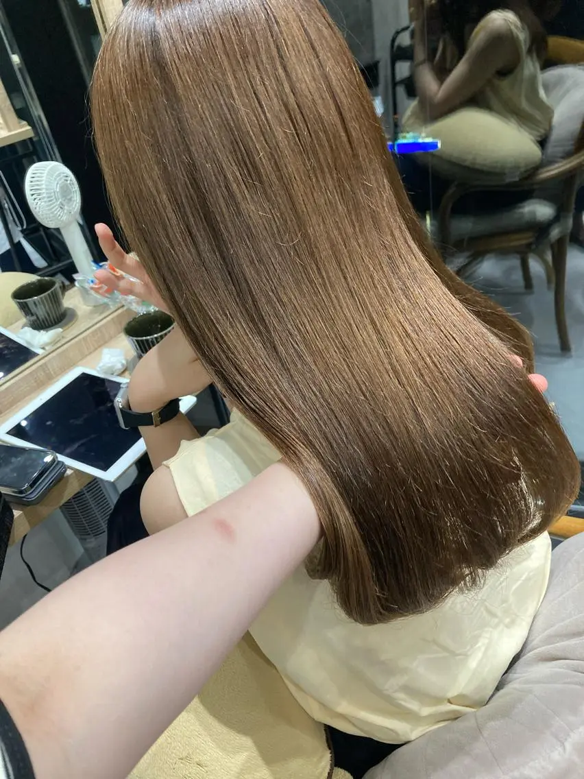 ロング カット ヘアカラー トリートメント ✨色持ちの良い艶 カラー✨蟹江真世のヘアスタイル