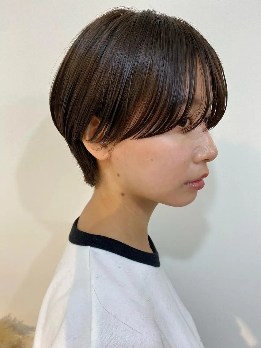 ショート カラー ブリーチ ケアブリーチ ダブルカラー ハイライトカラー イルミナカラー 中北篤志 ショートボブのヘアスタイル