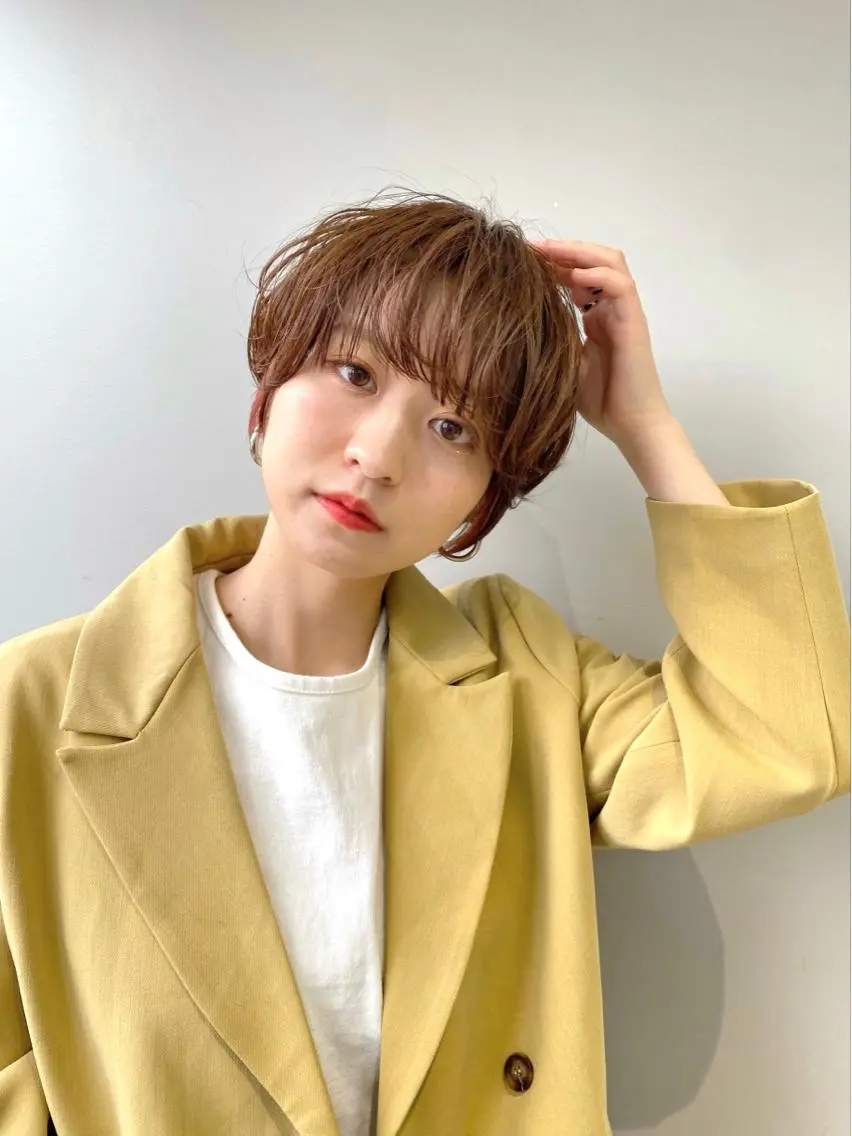 ショート ヘアカラー トリートメント 骨格診断で絶対可愛い ✨丸みショート✨凌弥のヘアスタイル